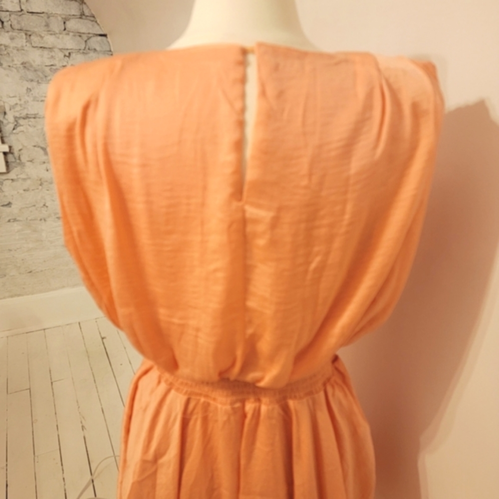 Mustard Seed NWT Padded Sleeve Mini Dress in Mango - Picture 4 of 5
